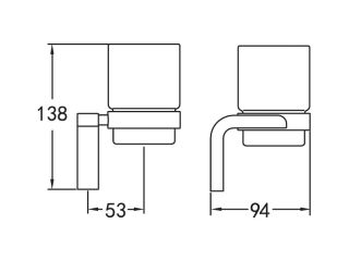 Стакан настенный, хром Cezares CZR-F-8930